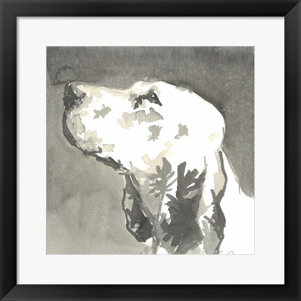 Framed Sepia Modern Dog V Print