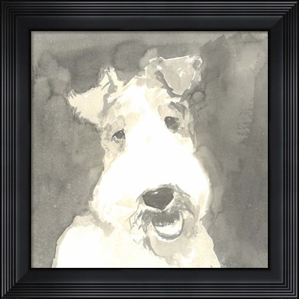 Framed Sepia Modern Dog VI Print