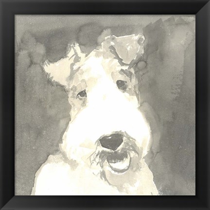 Framed Sepia Modern Dog VI Print