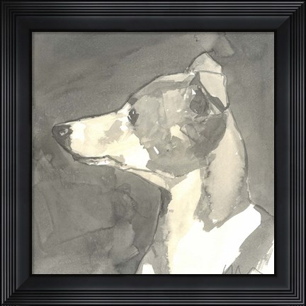 Framed Sepia Modern Dog VII Print