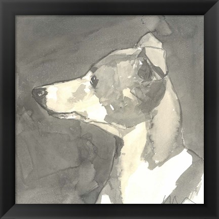 Framed Sepia Modern Dog VII Print