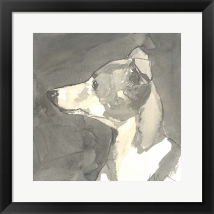 Framed Sepia Modern Dog VII Print