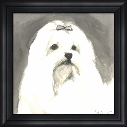 Framed Sepia Modern Dog VIII Print