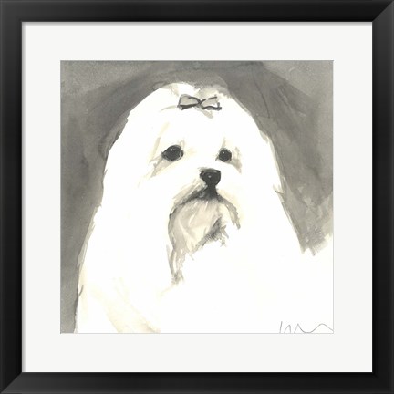 Framed Sepia Modern Dog VIII Print