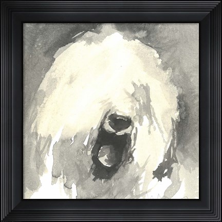 Framed Sepia Modern Dog IX Print