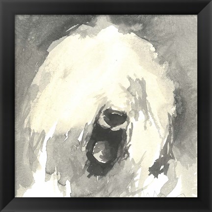 Framed Sepia Modern Dog IX Print