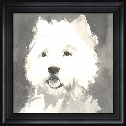 Framed Sepia Modern Dog X Print