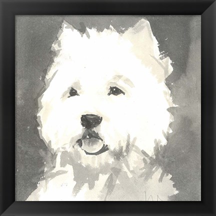 Framed Sepia Modern Dog X Print