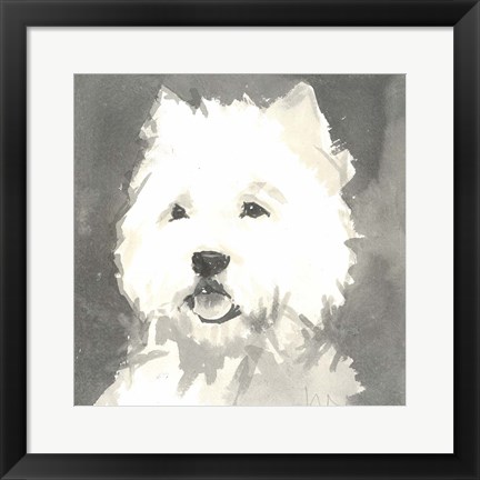Framed Sepia Modern Dog X Print