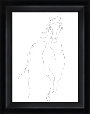 Framed Horse Contour I Print