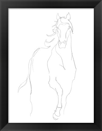 Framed Horse Contour I Print