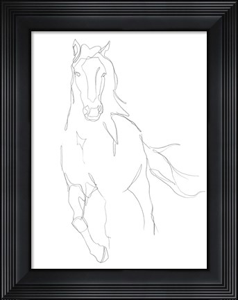 Framed Horse Contour II Print