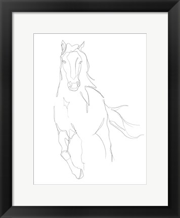 Framed Horse Contour II Print