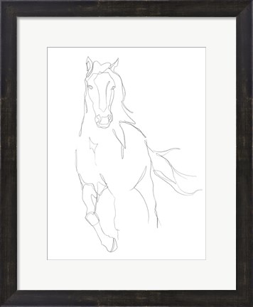 Framed Horse Contour II Print