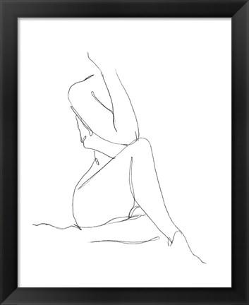 Framed Nude Contour Sketch I Print