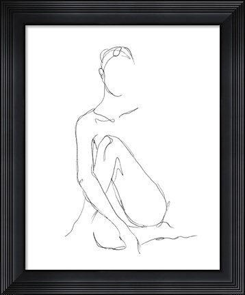 Framed Nude Contour Sketch II Print