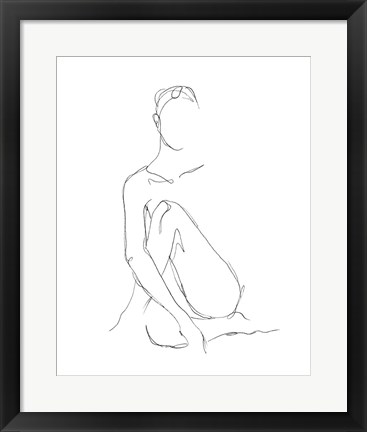 Framed Nude Contour Sketch II Print