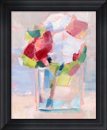 Framed Abstract Flowers in Vase II Print