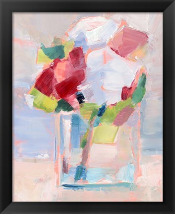 Framed Abstract Flowers in Vase II Print