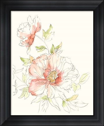 Framed Watercolor Floral Variety I Print