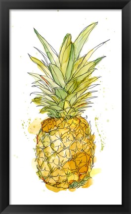 Framed Pineapple Splash I Print