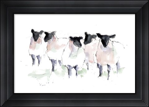 Framed Minimalist Watercolor Sheep I Print