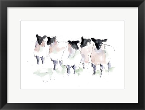 Framed Minimalist Watercolor Sheep I Print