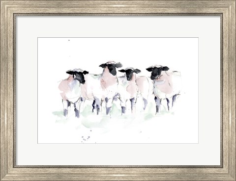 Framed Minimalist Watercolor Sheep II Print