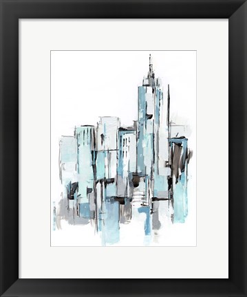 Framed Blue City I Print