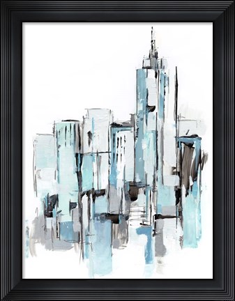 Framed Blue City I Print