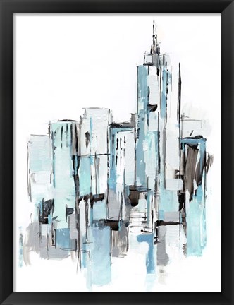 Framed Blue City I Print