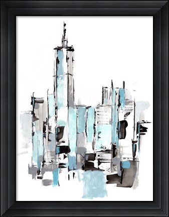 Framed Blue City II Print