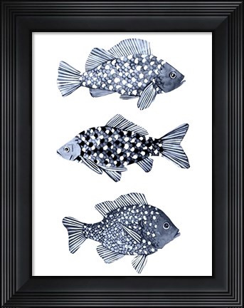 Framed Blue Fish I Print