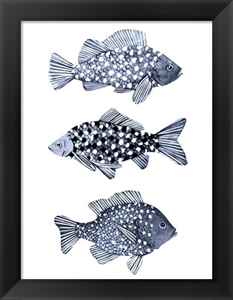 Framed Blue Fish I Print