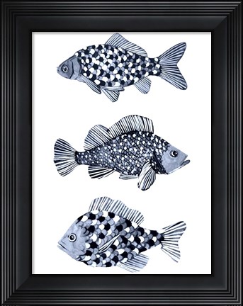 Framed Blue Fish II Print