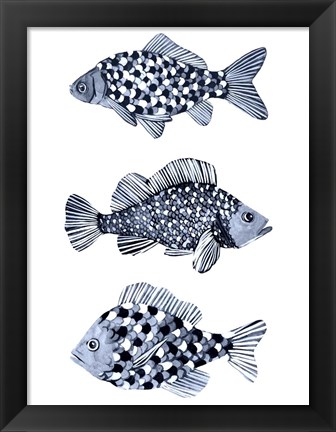 Framed Blue Fish II Print