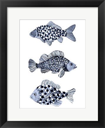 Framed Blue Fish II Print