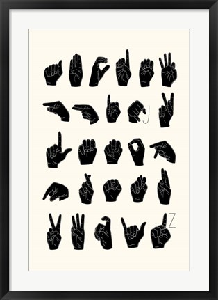 Framed Sign Language I Print