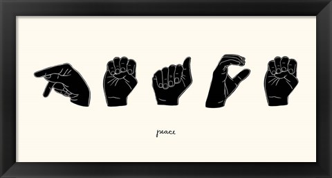 Framed Sign Language V Print