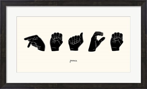 Framed Sign Language V Print