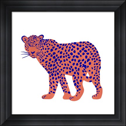 Framed Bright Leopard I Print