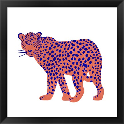 Framed Bright Leopard I Print