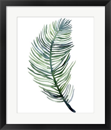Framed Watercolor Palm Leaves III Print