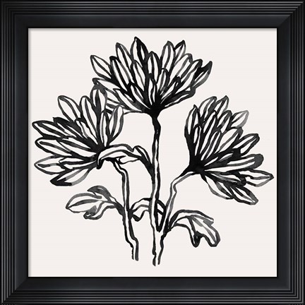 Framed Gestural Blooms I Print