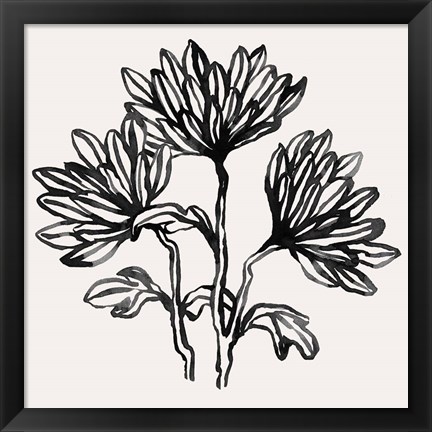 Framed Gestural Blooms I Print