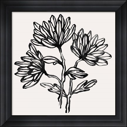 Framed Gestural Blooms II Print