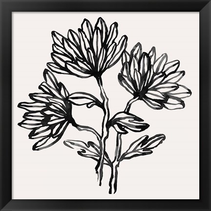Framed Gestural Blooms II Print