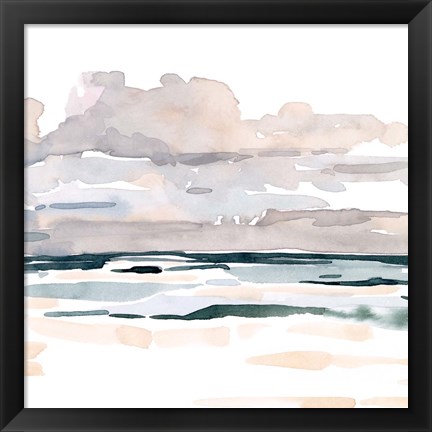 Framed Soft Coastal Abstract I Print