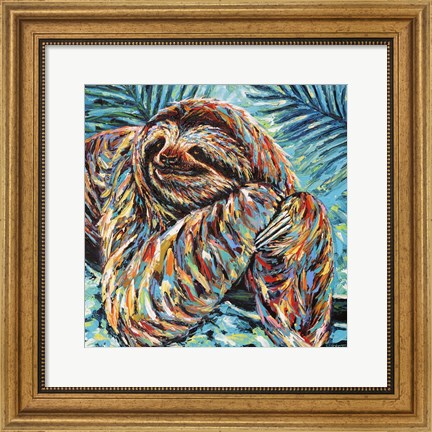 Framed Painted Sloth II Print