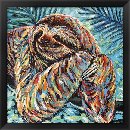 Framed Painted Sloth II Print